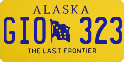 AK license plate GIO323