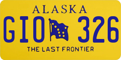 AK license plate GIO326