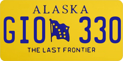 AK license plate GIO330