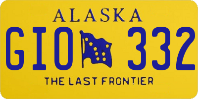AK license plate GIO332