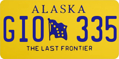 AK license plate GIO335