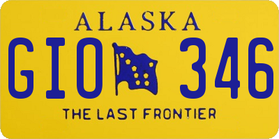 AK license plate GIO346