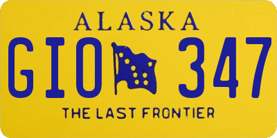 AK license plate GIO347