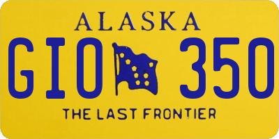 AK license plate GIO350