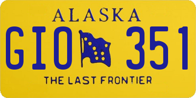 AK license plate GIO351
