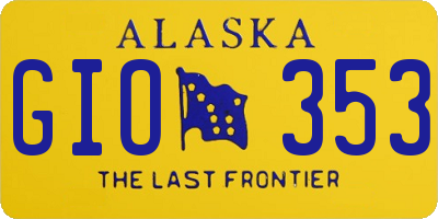 AK license plate GIO353