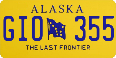 AK license plate GIO355