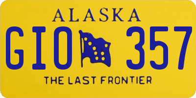 AK license plate GIO357