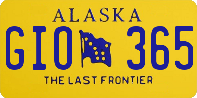 AK license plate GIO365