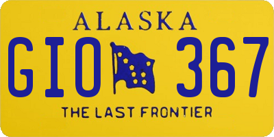 AK license plate GIO367