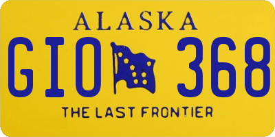 AK license plate GIO368