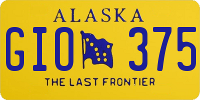 AK license plate GIO375