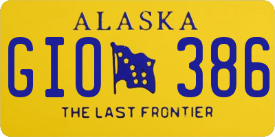 AK license plate GIO386