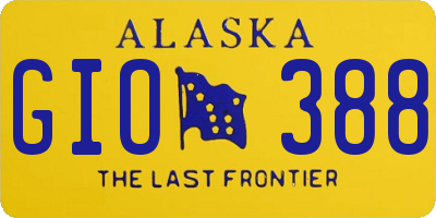AK license plate GIO388