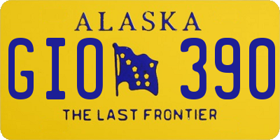AK license plate GIO390