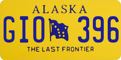 AK license plate GIO396