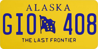 AK license plate GIO408