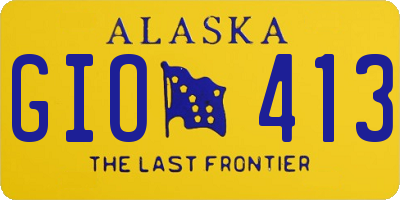 AK license plate GIO413