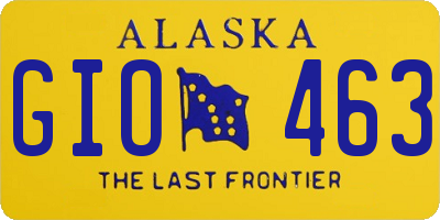AK license plate GIO463