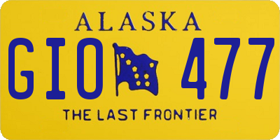 AK license plate GIO477