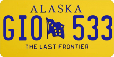 AK license plate GIO533