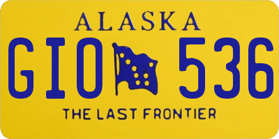 AK license plate GIO536