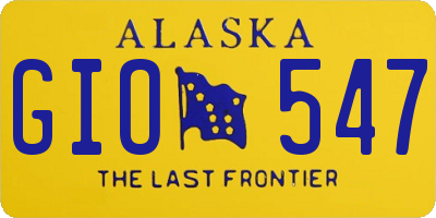 AK license plate GIO547