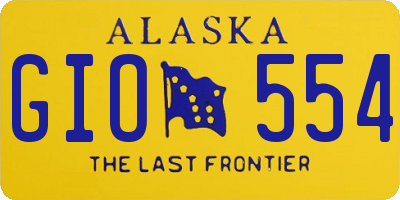 AK license plate GIO554