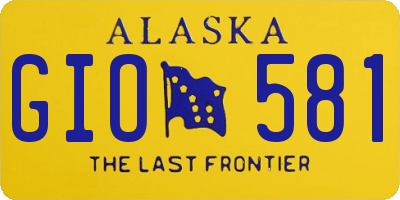 AK license plate GIO581