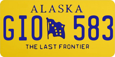 AK license plate GIO583