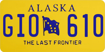 AK license plate GIO610