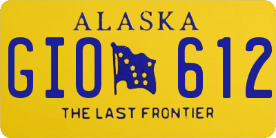 AK license plate GIO612