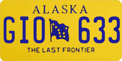 AK license plate GIO633