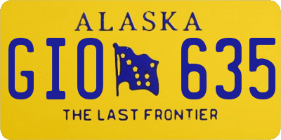 AK license plate GIO635