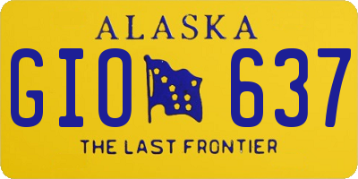 AK license plate GIO637