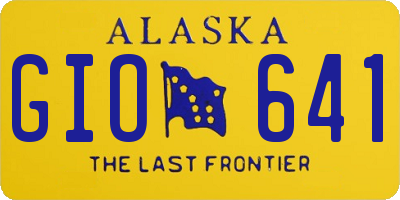 AK license plate GIO641