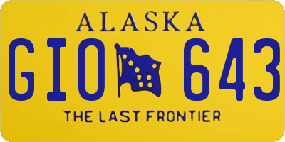 AK license plate GIO643