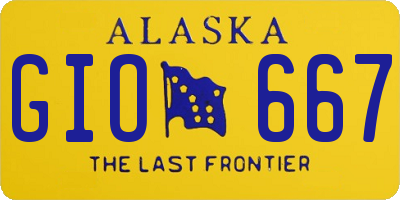 AK license plate GIO667