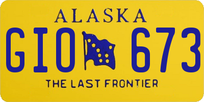 AK license plate GIO673