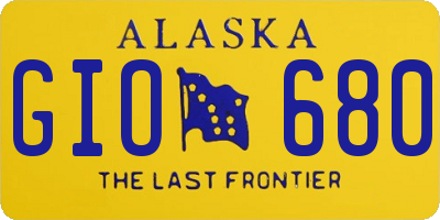 AK license plate GIO680