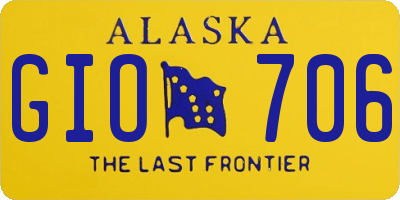 AK license plate GIO706