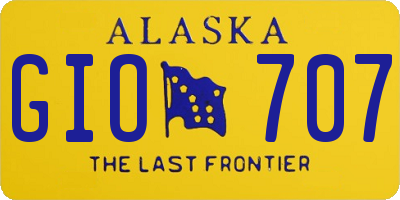 AK license plate GIO707