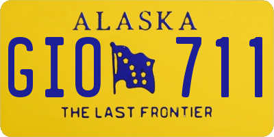 AK license plate GIO711