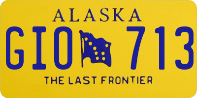AK license plate GIO713