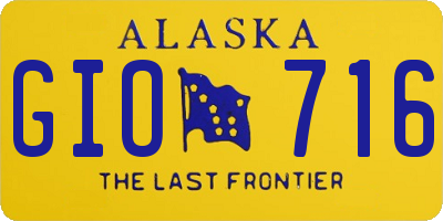 AK license plate GIO716