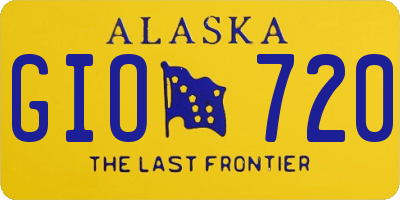 AK license plate GIO720