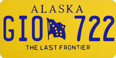AK license plate GIO722