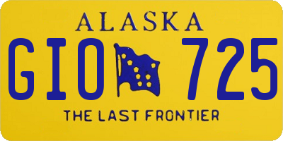 AK license plate GIO725