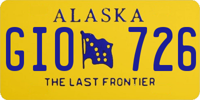AK license plate GIO726