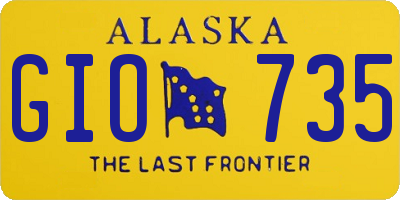 AK license plate GIO735